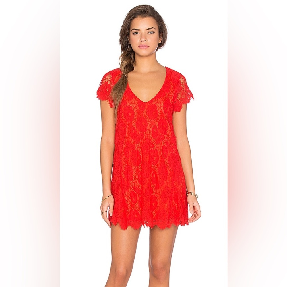 Show me your mumu Kylie Lace Mini Blood orange